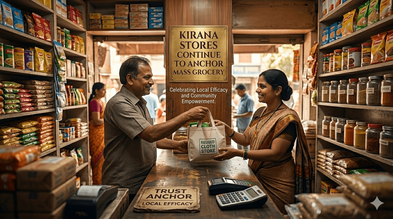 Kirana store India mass grocery retail local trust